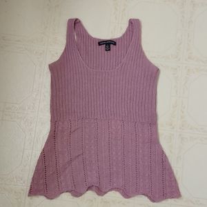 Pink knit tank top
